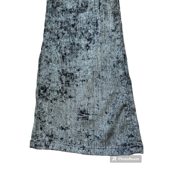 Altar'd State High Waist Flare Pull On Pants Metallic Teal Crushed Corduroy Sz M - Picture 2 of 6